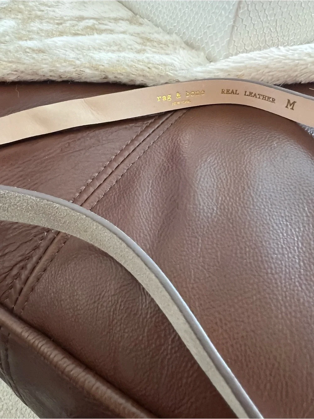 Rag & Bone Baby Rounded Rebound Belt Light Sand Suede